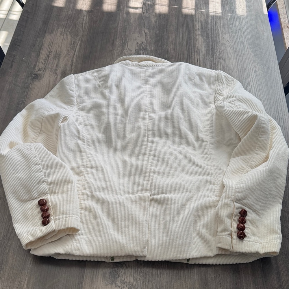 Vintage 100% Cotton J. Crew Cream Corduroy Blazer with Brown Buttons - Picture 7 of 7